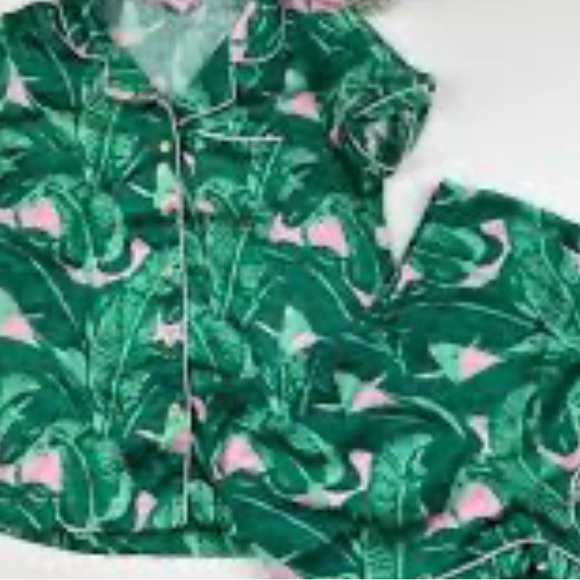 Judith March Tropical palm trees intimates button up pajama set - Picture 4 of 4